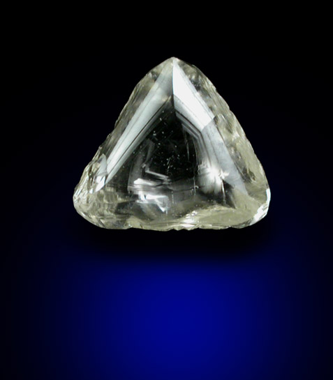 Diamond (0.83 carat pale-yellow macle, twinned crystal) from Finsch Mine, Free State (formerly Orange Free State), South Africa
