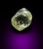 Diamond (0.98 carat yellow complex crystal) from Oranjemund District, southern coastal Namib Desert, Namibia