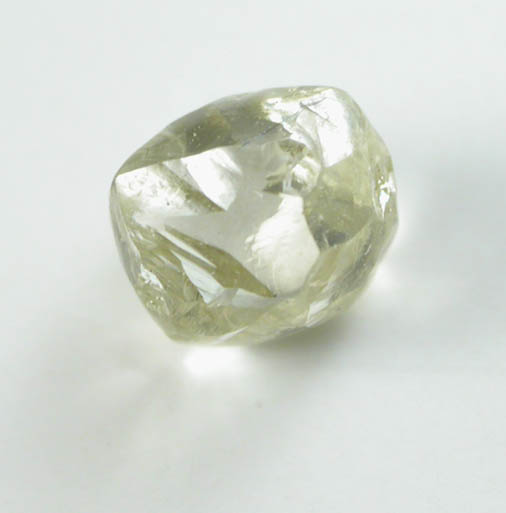 Diamond (0.98 carat yellow complex crystal) from Oranjemund District, southern coastal Namib Desert, Namibia