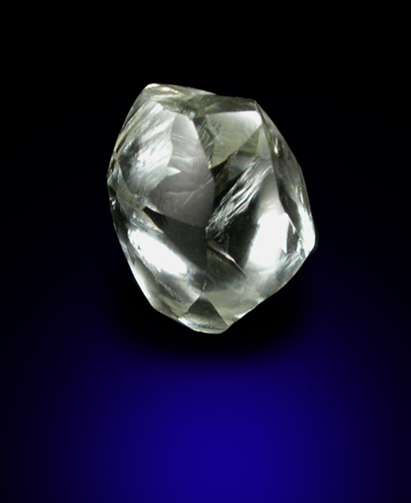 Diamond (1.05 carat gem-grade pale-yellow flattened dodecahedral crystal) from Ippy, northeast of Banghi (Bangui), Central African Republic