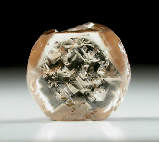 Diamond (1 carat brown flattened dodecahedral crystal) from Ippy, northeast of Banghi (Bangui), Central African Republic