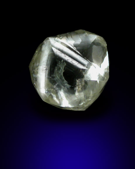 Diamond (0.87 carat gem-grade yellow-green flattened dodecahedral crystal) from Ippy, northeast of Banghi (Bangui), Central African Republic