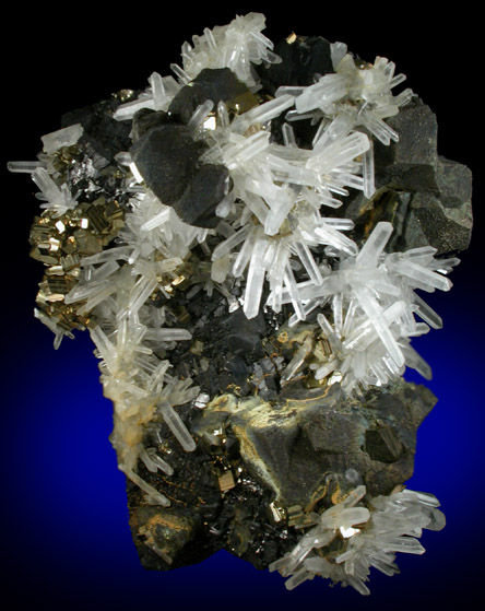 Chalcopyrite, Quartz, Pyrite, Sphalerite from Huaron District, Cerro de Pasco Province, Pasco Department, Peru