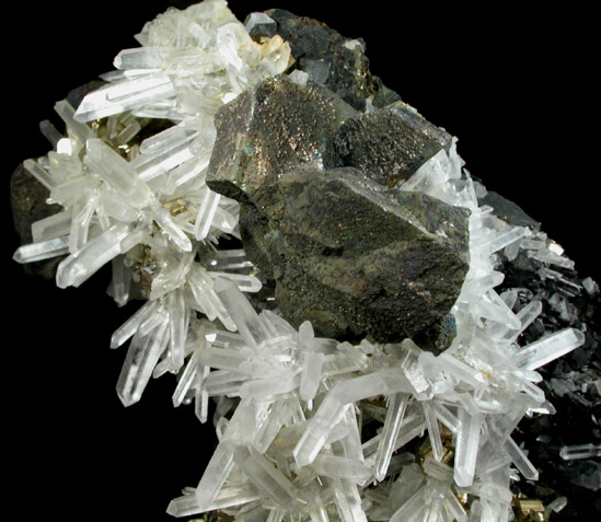 Chalcopyrite, Quartz, Pyrite, Sphalerite from Huaron District, Cerro de Pasco Province, Pasco Department, Peru