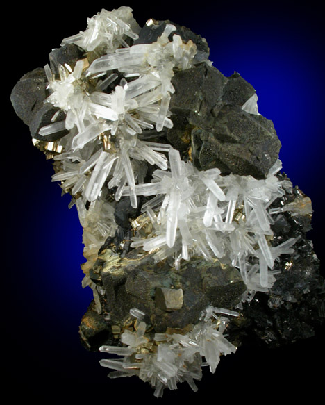 Chalcopyrite, Quartz, Pyrite, Sphalerite from Huaron District, Cerro de Pasco Province, Pasco Department, Peru