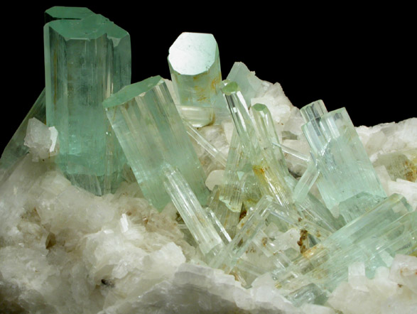 Beryl var. Aquamarine on Albite from Shigar Valley, Skardu District, Baltistan, Gilgit-Baltistan, Pakistan