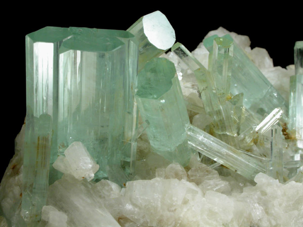 Beryl var. Aquamarine on Albite from Shigar Valley, Skardu District, Baltistan, Gilgit-Baltistan, Pakistan