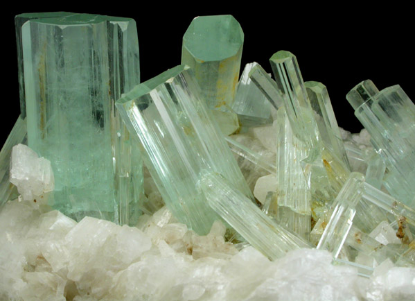 Beryl var. Aquamarine on Albite from Shigar Valley, Skardu District, Baltistan, Gilgit-Baltistan, Pakistan