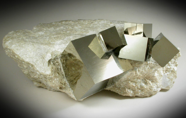 Pyrite in matrix from Victoria Mine, Navajn, La Rioja, Spain