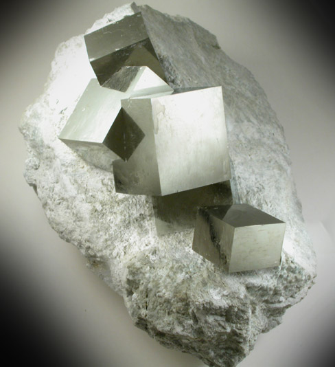 Pyrite in matrix from Victoria Mine, Navajn, La Rioja, Spain