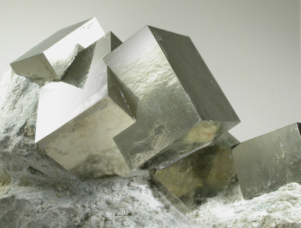 Pyrite in matrix from Victoria Mine, Navajn, La Rioja, Spain