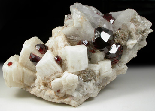 Spessartine Garnet on Microcline and Quartz from Shengus, Gilgit-Skardu Road, Gilgit-Baltistan, Pakistan