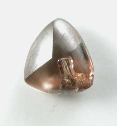 Diamond (0.19 carat dark-brown macle, twinned crystal) from Majhgawan Pipe, near Panna, Madhya Pradesh, India