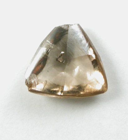Diamond (0.15 carat brown macle, twinned crystal) from Majhgawan Pipe, near Panna, Madhya Pradesh, India