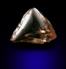 Diamond (0.52 carat dark-brown macle, twinned crystal) from Majhgawan Pipe, near Panna, Madhya Pradesh, India