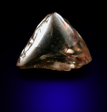 Diamond (0.52 carat dark-brown macle, twinned crystal) from Majhgawan Pipe, near Panna, Madhya Pradesh, India