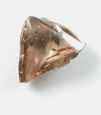 Diamond (0.52 carat dark-brown macle, twinned crystal) from Majhgawan Pipe, near Panna, Madhya Pradesh, India