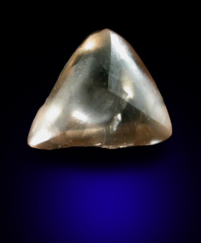 Diamond (0.69 carat pale-brown macle, twinned crystal) from Majhgawan Pipe, near Panna, Madhya Pradesh, India