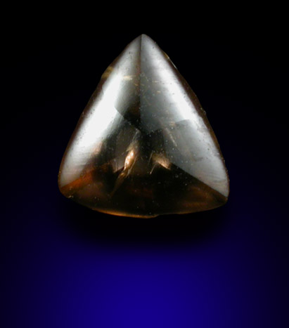 Diamond (0.31 carat dark-brown macle, twinned crystal) from Majhgawan Pipe, near Panna, Madhya Pradesh, India