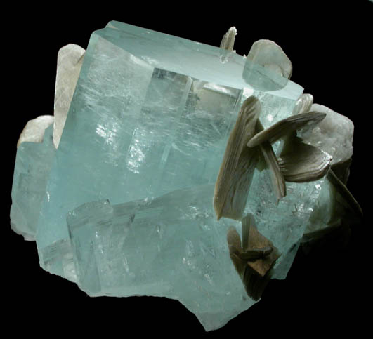 Beryl var. Aquamarine with Muscovite from Sumayar, Gilgit District, Gilgit-Baltistan, Pakistan