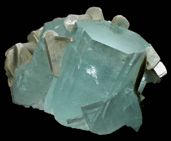 Beryl var. Aquamarine with Muscovite from Sumayar, Gilgit District, Gilgit-Baltistan, Pakistan