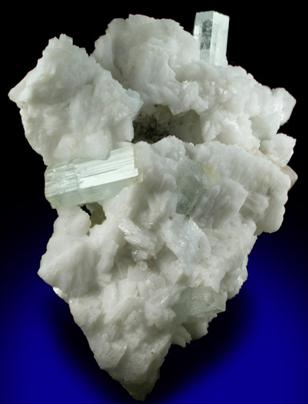 Beryl var. Aquamarine with Fluorapatite on Albite from Doko Mine, Skardu District, Gilgit-Baltistan, Pakistan