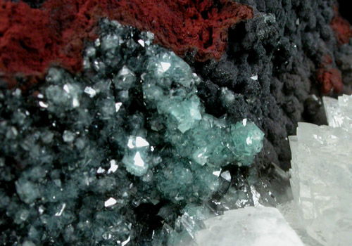 Adamite var. Cuproadamite with Calcite from Mina Ojuela, Mapimi, Durango, Mexico