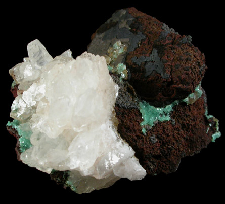 Adamite var. Cuproadamite with Calcite from Mina Ojuela, Mapimi, Durango, Mexico