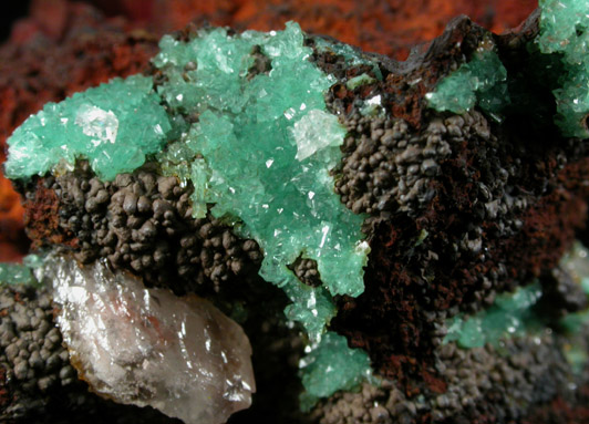 Adamite var. Cuproadamite with Calcite from Mina Ojuela, Mapimi, Durango, Mexico