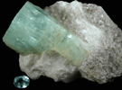 Beryl var. Aquamarine (with 1.31 carat oval gemstone) from Tripp Mine, Alstead District, Cheshire County, New Hampshire