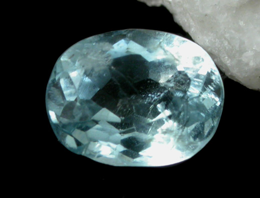 Beryl var. Aquamarine (with 1.31 carat oval gemstone) from Tripp Mine, Alstead District, Cheshire County, New Hampshire