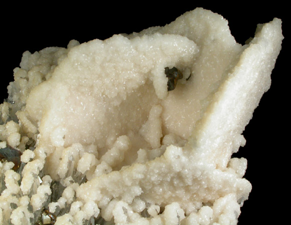 Dolomite over Calcite and Quartz with Pyrite and Chalcopyrite from Cavnic Mine (Kapnikbanya), Maramures, Romania