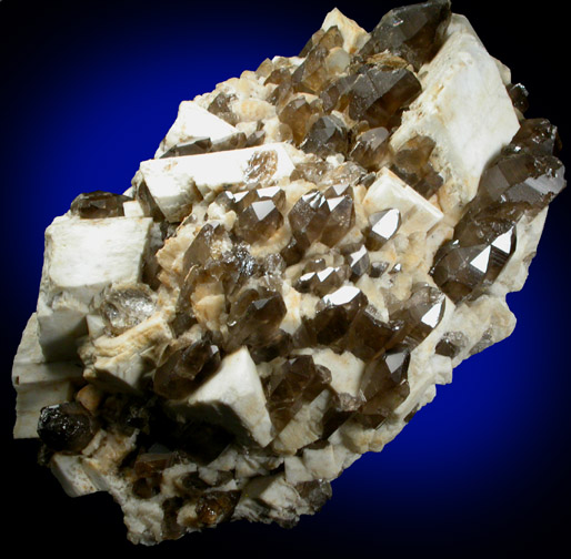 Microcline with Smoky Quartz from Oliver Diggings, Moat Mountain, Hale's Location, Carroll County, New Hampshire