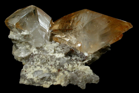 Calcite (twinned crystals) from Elmwood Mine, Carthage, Smith County, Tennessee