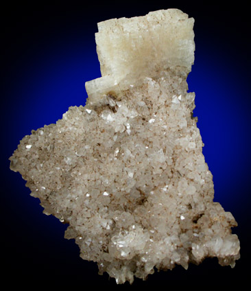 Heulandite-Ca on Quartz from Prospect Park Quarry, Prospect Park, Passaic County, New Jersey