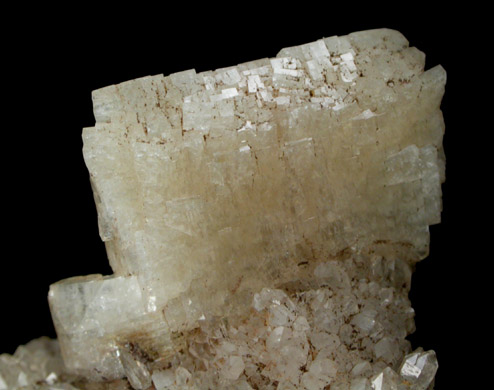 Heulandite-Ca on Quartz from Prospect Park Quarry, Prospect Park, Passaic County, New Jersey