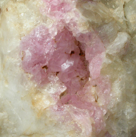 Quartz var. Rose Quartz Crystals in Albite from Rose Quartz Locality, Plumbago Mountain, Oxford County, Maine