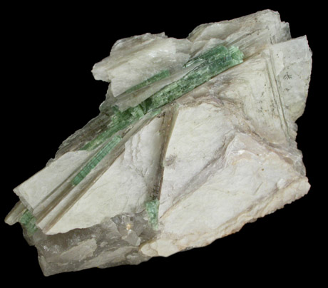 Elbaite Tourmaline in Muscovite from (Dunton Quarry, Newry), Oxford County, Maine