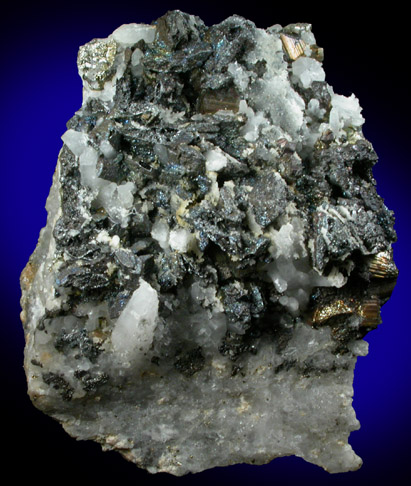 Tennantite on Quartz and Pyrite from Butte Mining District, Summit Valley, Silver Bow County, Montana