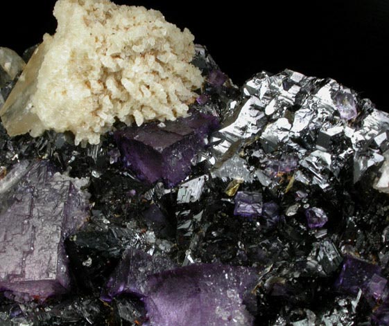 Barite and Fluorite on Sphalerite from Elmwood Mine, Carthage, Smith County, Tennessee