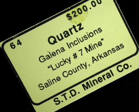 Quartz with Galena inclusions from Lucky #7 Mine, Tim Hill, Lake Winona area, Saline County, Arkansas