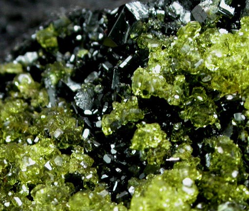 Sturmanite on Braunite from N'Chwaning Mine, Kalahari Manganese Field, Northern Cape Province, South Africa