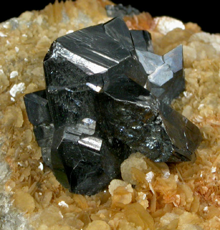 Stephanite on Siderite from Freiberg District, Saxony, Germany (Type Locality for Stephanite)