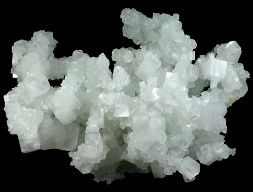 Apophyllite on Prehnite pseudomorphs after Laumontite from Bombay Quarry, Mumbai (Bombay), Maharastra, India