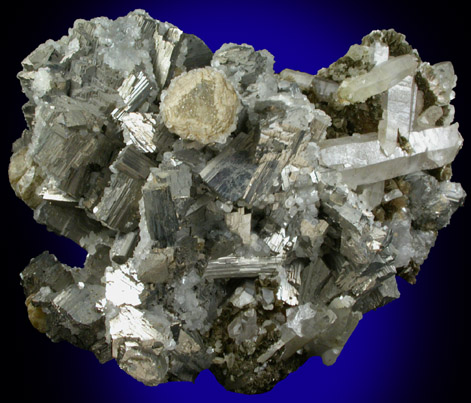 Arsenopyrite, Quartz, Siderite, Calcite from Panasqueira Mine, Barroca Grande, 21 km. west of Fundao, Castelo Branco, Portugal