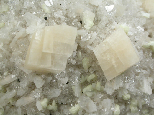 Chabazite-Ca, Stilbite-Ca, Prehnite, Quartz, Calcite from Upper New Street Quarry, Paterson, Passaic County, New Jersey