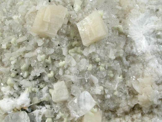 Chabazite-Ca, Stilbite-Ca, Prehnite, Quartz, Calcite from Upper New Street Quarry, Paterson, Passaic County, New Jersey