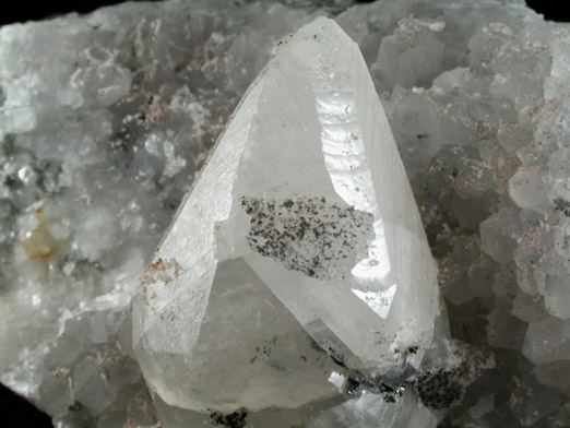 Calcite with Hematite on Quartz from Braen's Quarry, Haledon, Passaic County, New Jersey