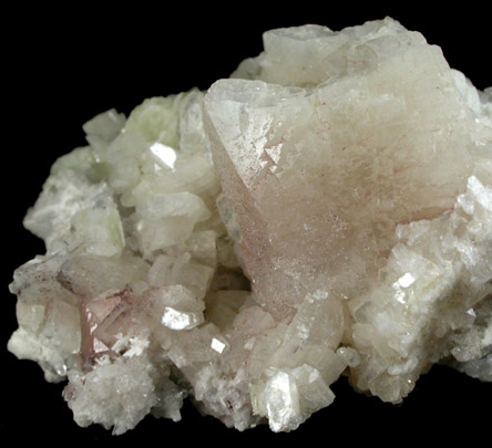 Heulandite-Ca on Datolite from Prospect Park Quarry, Prospect Park, Passaic County, New Jersey