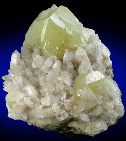 Datolite on Quartz from Dalnegorsk, Primorskiy Kray, Russia